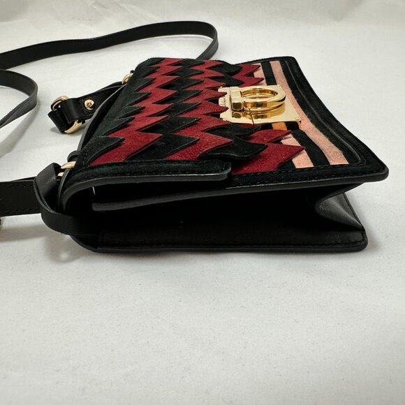 Salvatore Ferragamo Multicolor Suede Aileen Shoulder Bag - Picture 3 of 12